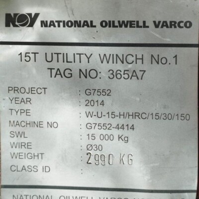 NOV Hydraulic Utility & Manrider Winch