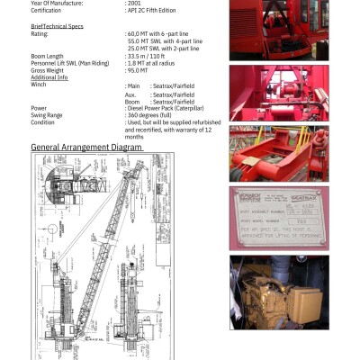Offshore King Post offshore cranes with 70T capacity