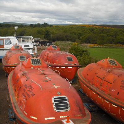 5 x ex oil rig lifeboats
