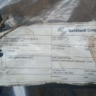 BURCKHARDT NEW CRANKSHAFT - 2K 105 2B