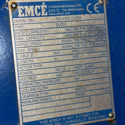EMCÉ Winch - 22T - 60meter
