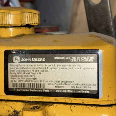 John Deere 4045TFU70 Diesel Engine (4.5L, 60.5 kW)-2