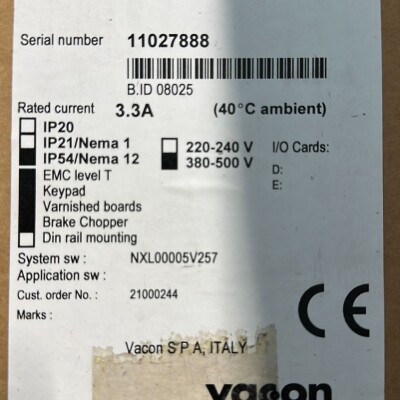 Frequency Inverter Vacon